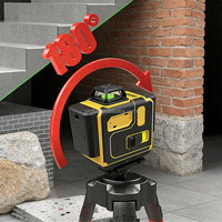 Niveau laser industriel 4D intelligent à 360 degrés, 16 lignes vertes haute précision 2 mm, portée 50 m, pour usage intérieur/extérieur et bricolage