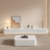 Meuble TV et Table Basse de Salon de Luxe Moderne de Haute Qualité, Meuble TV Blanc en Bois pour la Maison