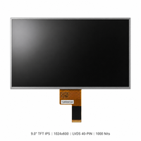 Modul LCD TFT IPS 9 inci 1024x600 Layar Lanskap Antarmuka LVDS Kecerahan Tinggi 1000 Nits 16,7 Juta Warna untuk Sistem Pemantauan CCTV