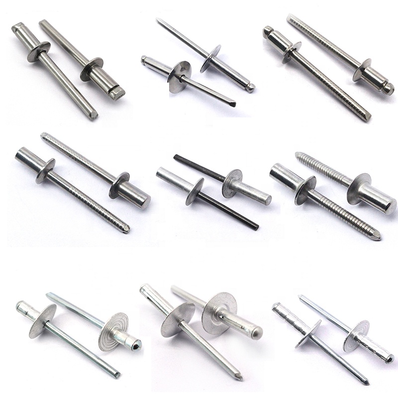 Haute Qualité Chine Usine Offre Spéciale Pop Rivets 4.0mm Aluminium Acier Dôme Tête Rivet Aveugle Rivets Aveugles À Extrémité Ouverte