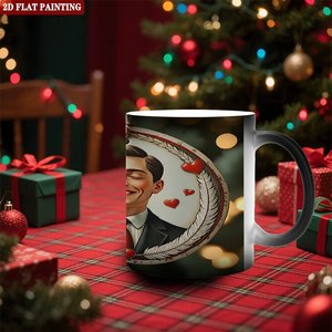 Mug à café/thé en céramique noire givrée de 11 oz, à impression personnalisée, activé par la chaleur - Product Image 2