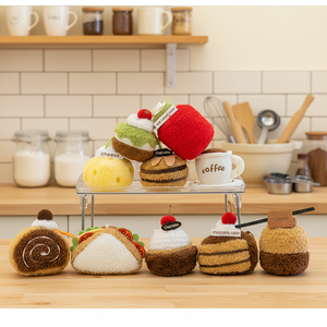 Lindos y Divertidos Bocadillos para el Té de la Tarde, Juguete de Peluche con Forma de Pastel de Comida Simulada, Adornos Decorativos de <span class=keywords><strong>Burrito</strong></span> de 10-13 cm, Relleno de Algodón PP Súper Suave - Product Image 1