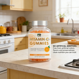 Permen Kunyah Vitamin C Zinc Echinacea, 250mg Penguat Imunitas, Rasa Jeruk Alami Bebas Gluten, 60 Buah untuk Dewasa & Remaja - Product Image 5
