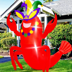 Modèle gonflable publicitaire de 7 pieds, personnalisé, pour extérieur, en forme de crevette de dessin animé, homard 3D et crevette - Product Image 1