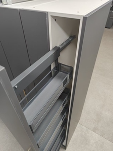 Mueble de Almacenamiento de 6 Niveles, 300 mm, Fabricante de Muebles, Extraíble, Gris Hierro, Accesorio de Cocina Estrecho, Herrajes - Product Image 4