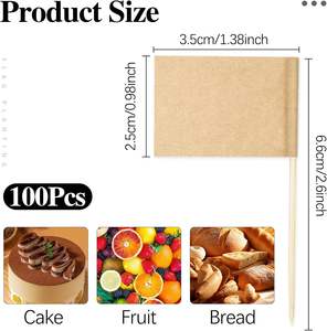 Banderas Desechables para Cócteles de Bambú Ecológicas, Personalizadas con Impresión Digital, Palillos Biodegradables para <span class=keywords><strong>Comida</strong></span>, Envueltos en Paraguas - Product Image 4