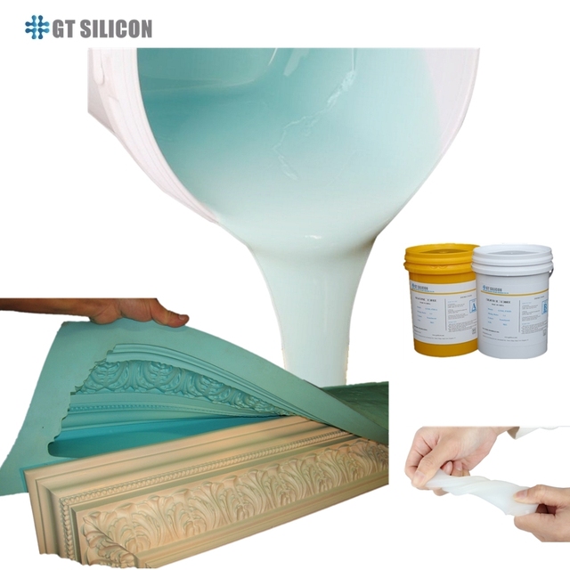 Two Part Transparent Silicone Material with Low Viscosity 1:1 Mixing Ratio 0-60 Shore Hardness for Concrete Molding Purposes