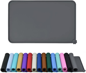 Wholesale Eco-Friendly Silicone Waterproof Rectangle Foot Pattern Feeding Mat OEM ODM Modern <b>Dog</b> Bowl Training Mats Pet <b>Pad</b> - Product Image 3