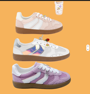 รองเท้าผ้าใบแบบสวม แพลตฟอร์ม สีขาว เขียว น้ำเงิน ดำ ลายทาง แบบผูกเชือก หัวกลม พื้นยาง พื้นรองเท้าชั้นกลาง EVA ใส่ได้ทุกฤดู วัสดุสังเคราะห์ - Product Image 4