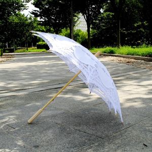 P261 Mini parapluie de décoration pour petits enfants Parasol en <span class=keywords><strong>dentelle</strong></span> <span class=keywords><strong>ivoire</strong></span> blanc pour mariée mariage Contrôle manuel pour enfants - Product Image 3