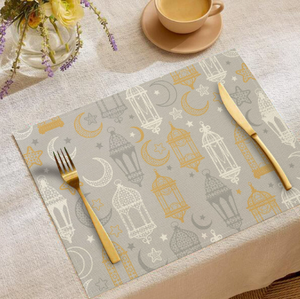 2026 Bestseller Nahost Ramadan Bedrucktes Jute- und Leinen-<span class=keywords><strong>Tischset</strong></span> Festliches Westliches <span class=keywords><strong>Tischset</strong></span> 30*45cm - Product Image 5