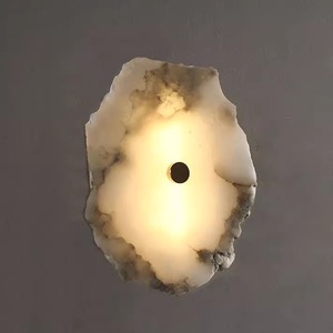 Applique murale en marbre, source de lumière LED E27 220V, design nordique, décoration de chambre à coucher et de salon - Product Image 4