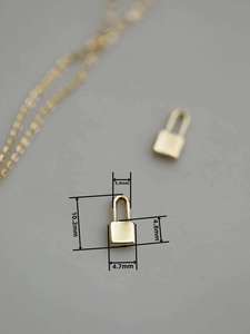 2022 nouveau gros réel 9K or serrure breloques pendentif colliers bijoux à bricoler soi-même pour femmes et hommes pour la fête - Product Image 1