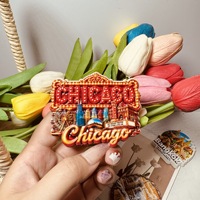 Aimant de réfrigérateur souvenirs de voyage magnétique au design créatif Porte des Nuages du Théâtre de Chicago, États-Unis
