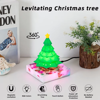 HCNT Kreative ABS Plug-In Schwebende Weihnachtsbaum-Leuchte in mittlerer Größe, magnetisch schwebende Tischlampe für Heimdekoration und als Geschenk