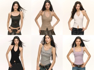 <span class=keywords><strong>Top</strong></span> Corto Sexy y a la Moda para Mujer, <span class=keywords><strong>con</strong></span> Cierre y Hombros Descubiertos, Ajustado, Estilo Suspendervest - Product Image 6
