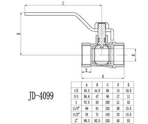 JD-4099 Bola de Latón de 1/2 Pulgada con Color Latón para Sistema de Plomería Doméstica - Product Image 5