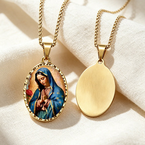 Joyería Católica al por Mayor, Patrones Personalizados, Collares con Colgante de la Virgen de Guadalupe, San Miguel Arcángel, Paz - Product Image 2