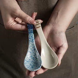 Cuillères <span class=keywords><strong>à</strong></span> soupe rétro <span class=keywords><strong>en</strong></span> céramique pour restaurant japonais 14cm Vaisselle de cuisine domestique <span class=keywords><strong>Cuillère</strong></span> <span class=keywords><strong>à</strong></span> <span class=keywords><strong>café</strong></span> et cuillères <span class=keywords><strong>à</strong></span> riz - Product Image 6