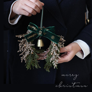 Mini couronne de Noël style Instagram, à suspendre à la porte, à la poignée, à la voiture, ou à la fenêtre de la maison, avec guirlande sonore d'ambiance et de bienvenue - Product Image 4