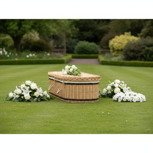 Offre Spéciale – Meilleur Prix – <span class=keywords><strong>Cercueil</strong></span> en Osier Naturel pour Crémation et Funérailles - Product Image 4