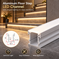 Profilé linéaire en aluminium encastré pour éclairage LED au sol, idéal pour les escaliers et les allées, avec diffuseur en PC