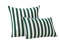 Coussin d'extérieur vert forêt rayé, hydrofuge, résistant aux UV, séchage rapide, en mousse haute densité, avec coins renforcés, OEM ODM