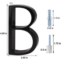Numéros de maison modernes 3D en métal noir Grandes lettres flottantes en acier inoxydable Hôtels Appartements Maisons Plaque de porte décorative Adresse