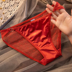 Sous-vêtements féminins sexy de style japonais à taille basse ODM avec dentelle brillante respirante imprimé pois de pêche en nylon/coton - Product Image 6