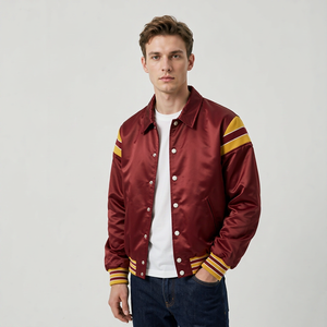 LEDUO Giacca Vintage Personalizzata di Alta Qualità per Uomo, Abbigliamento Streetwear in Raso, Vendita all'Ingrosso - Product Image 2
