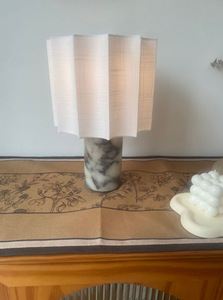 Italian Design Modern Minimalist Touch Marble Table Lamp Creative Pleated Cloth <strong>Cover</strong> Bedroom <strong>Headboard</strong> bar Decoration Desk Lamp - Product Image 3