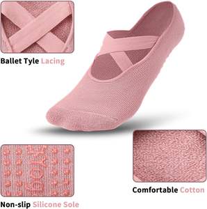 بيع بالجملة مخصص بيلاتس الجوارب قبضة اليوغا الرياضية الجوارب عدم الانزلاق للتمرين - Product Image 3