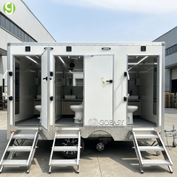 Goeasy Outdoor - Toilettes mobiles portables à 3 postes avec douche et remorque sanitaire