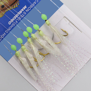 The Brave Sports Maruto Luminous Barbed Fish-Skin String Hook Rig 819 #   pour la pêche en mer et en lac - Product Image 4