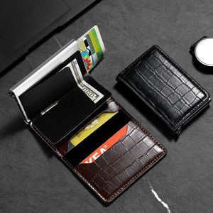 Portefeuille pour homme sécurisé avec protection <span class=keywords><strong>RFID</strong></span>, design à trois volets, texture pierre, cuir PU, emplacements pour cartes multifonctionnels - Product Image 6