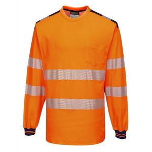 PORTWEST-T-shirt marine à manches longues orange/bleu haute visibilité T185ONRL PW3-EAN 5036108303731 HI-VIS WORKWEAR - Product Image 1