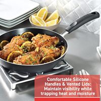 Batterie de cuisine Signature antiadhésive 12 pièces, compatible four et gril (jusqu'à 350°F), passe au lave-vaisselle, avec couvercles, poêles à frire, casseroles et sauteuses