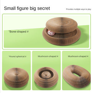 Shengfeng Carton ondulé pliable pour chat, jouet interactif avec boule, griffoir magique pour chat - Product Image 4