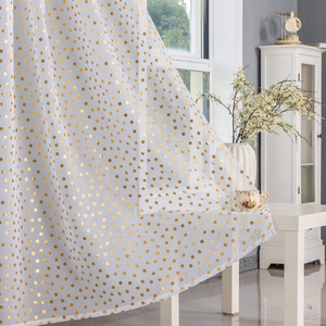 Tela de Cortina Transparente Moderna de Lujo con Estampado Jacquard de Puntos Dorados, Poliéster Anti-UV, Filtrado de Luz, Tela de Cortina Personalizada para Decoración del Hogar - Product Image 5