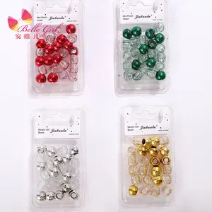 BELLEWORLD DIY hair accessories beads for jewelry making about 20pcs transparent glitter powder plastic pony beads acrylic beads