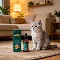 Gouttes liquides pour le soin lymphatique équivalent à 6000 mg, complément nutritionnel à base de plantes adapté aux chiots, chatons et animaux adultes