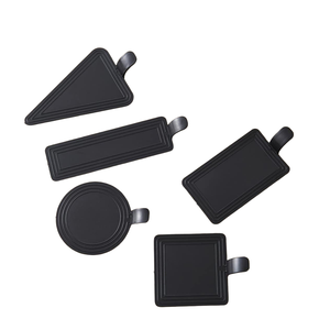 Plateaux à gâteaux miniatures en plastique de qualité supérieure, noirs, dorés et argentés, triangulaires, ronds et carrés, vente en gros d'usine - Product Image 6
