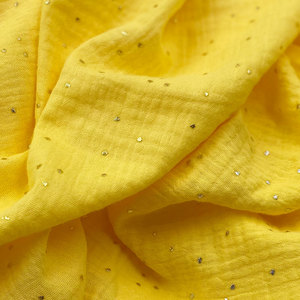 Tissu en mousseline personnalisé en or <span class=keywords><strong>jaune</strong></span> et argent, 100% coton respirant, <span class=keywords><strong>double</strong></span> <span class=keywords><strong>gaze</strong></span>, imprimé en relief 3D avec des points en caoutchouc, pour bébés garçons et filles - Product Image 2
