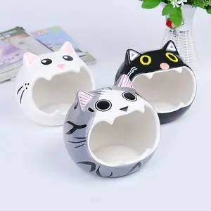 Small Pet Summer Cool Mouth Cat Head Ceramics Pet House Hamster Nest Hamster Ceramic House