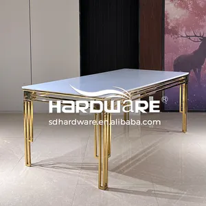 Новая распродажа банкетных идей мебель из нержавеющей стали роскошный МДФ свадебный стол обеденный