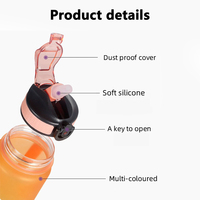 Bouteille d'eau de sport en plastique Tritan sans BPA de qualité supérieure, 1L, avec bouchon à clapet et sangle pour le camping en plein air