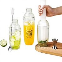 Ensemble complet de shaker à cocktails et outils de préparation, fait main, pour thé au citron et thé au lait, avec pilon à muddler manuel, design moderne