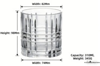 Verres à whisky en verre borosilicate sans plomb de 310 ml, forme diamant, personnalisables avec logo, vente en gros
