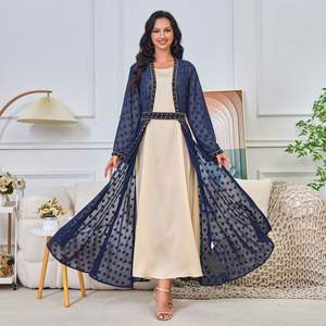 Elegante Set Abaya con Cardigan Ricamato e Gilet, Vestito da Sera Traspirante e Alla Moda <span class=keywords><strong>per</strong></span> la Primavera, <span class=keywords><strong>per</strong></span> Dubai e Paesi del Medio Oriente - Product Image 6