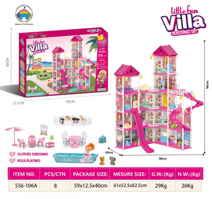 Petite maison de jeu en plastique avec figurines, jouets parfaits pour les tout-petits, pour les filles de 3 à 6 ans, maison de poupée pour jouer - Product Image 3